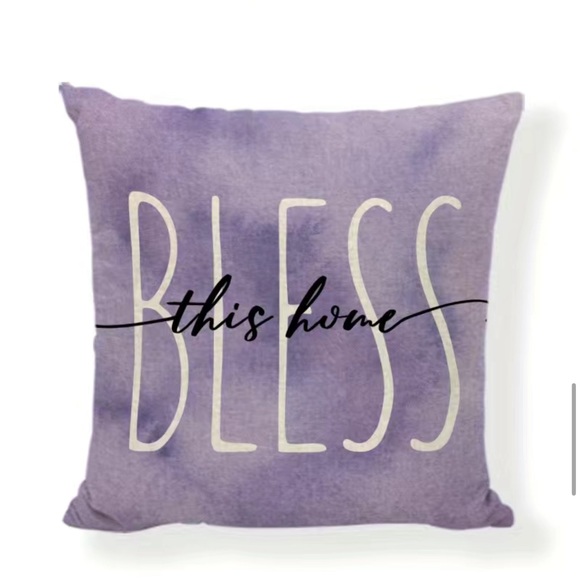 Set of 4 Lavender Bless Home Throw Pillow Covers 18x18 - Picture 5 of 5